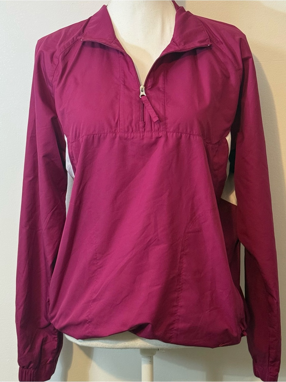 Nike Women’s Pink Berry 1/2 Zip Pullover Windbreaker Jacket Size Large